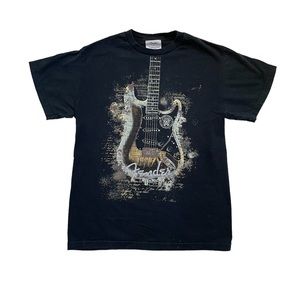 Vtg y2k Fender guitar print unisex tee